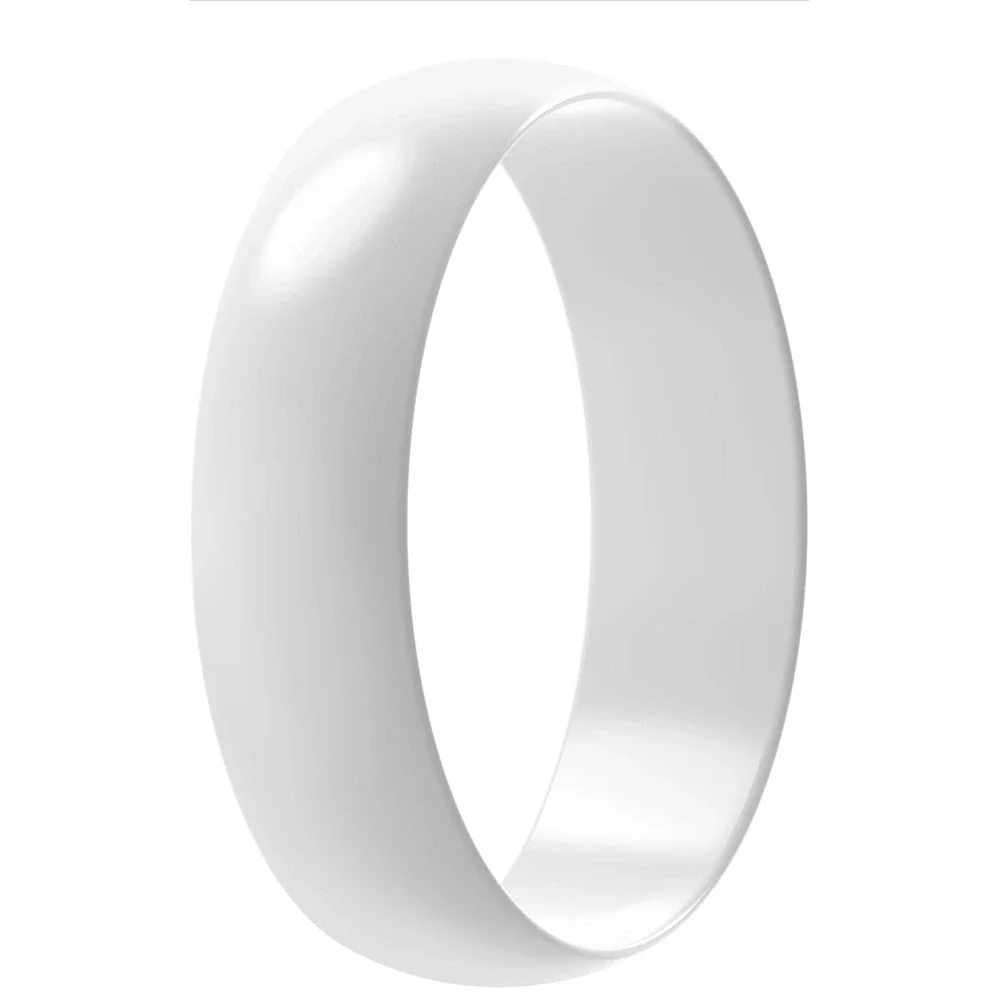 Enzo Limited Edition Thunder White Silicone Ring Sure Fit Wedding Band Size 6